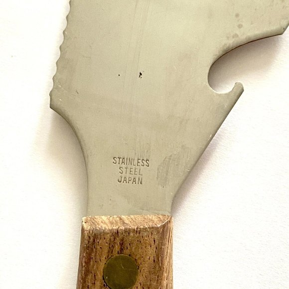 Vintage Cheese Bread Bar Tool Stainless Steel Bottle Opener Serrated Knife Japan - Picture 8 of 8